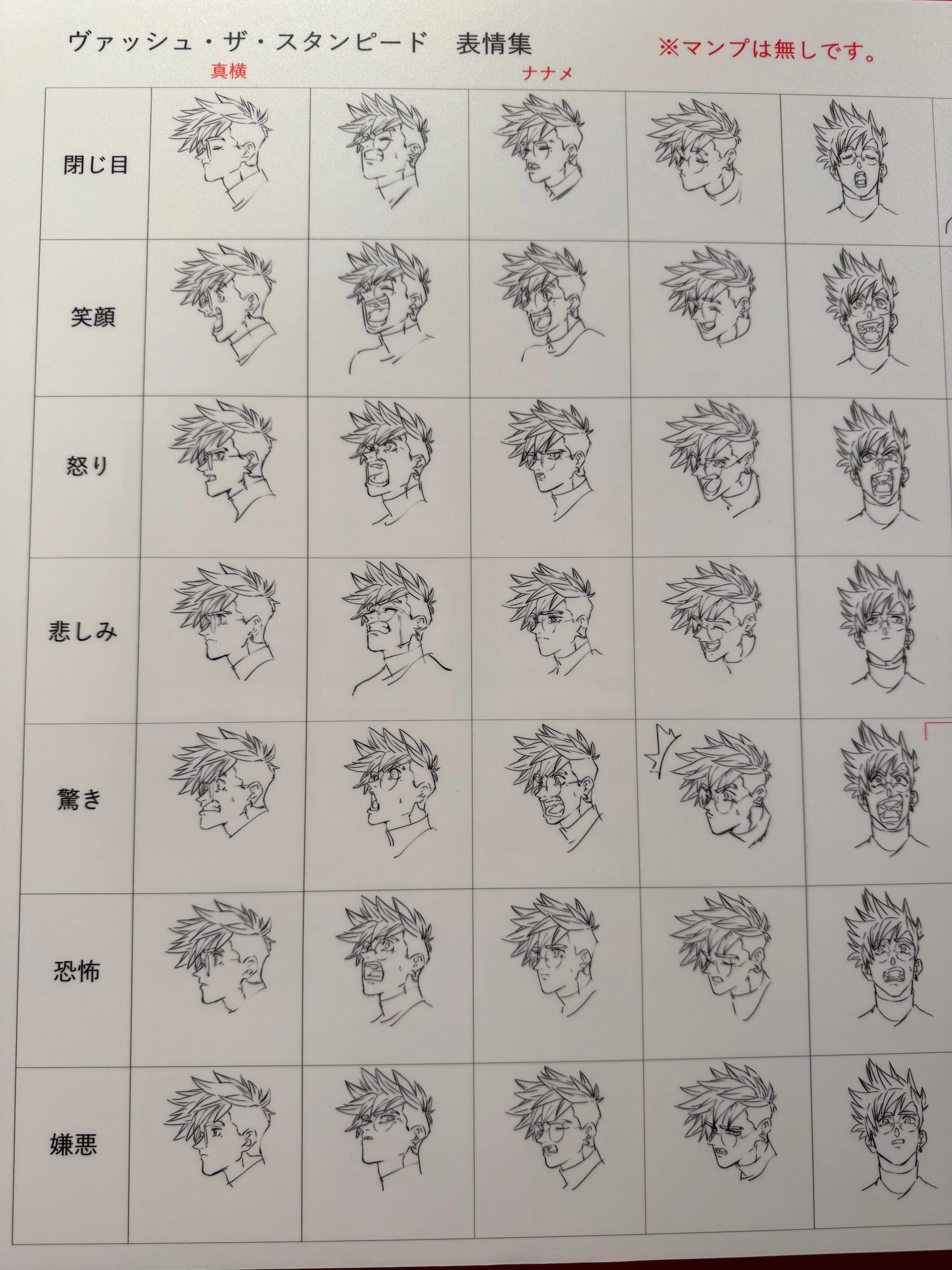ヴァッシュの設定画写真（トライガンスタンピード展より）｜banka