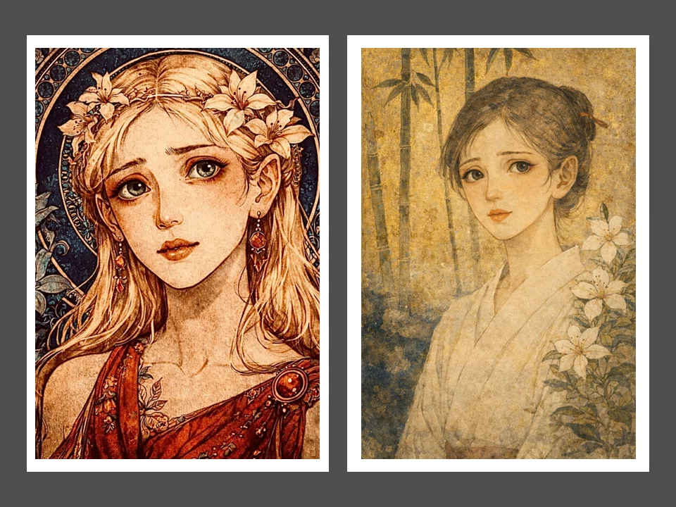 ChatGPTとお絵描き／3月23日・美人画シリーズ（その2）｜K_Kameno
