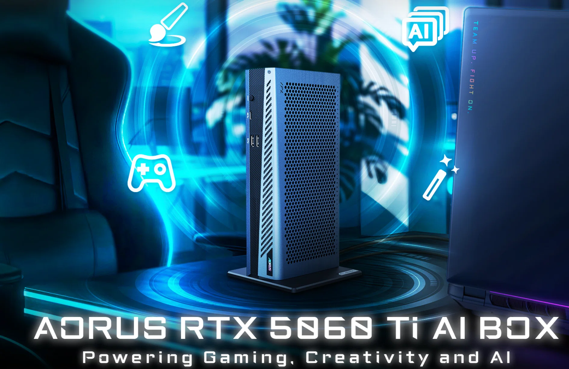 GIGABYTE〉 AORUS RTX 5060 Ti AI BOX — ケーブル1本でノートPCが