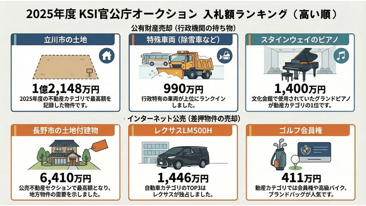 KSI官公庁オークションの2025年度ランキングや結果まとめ｜30円テレビ
