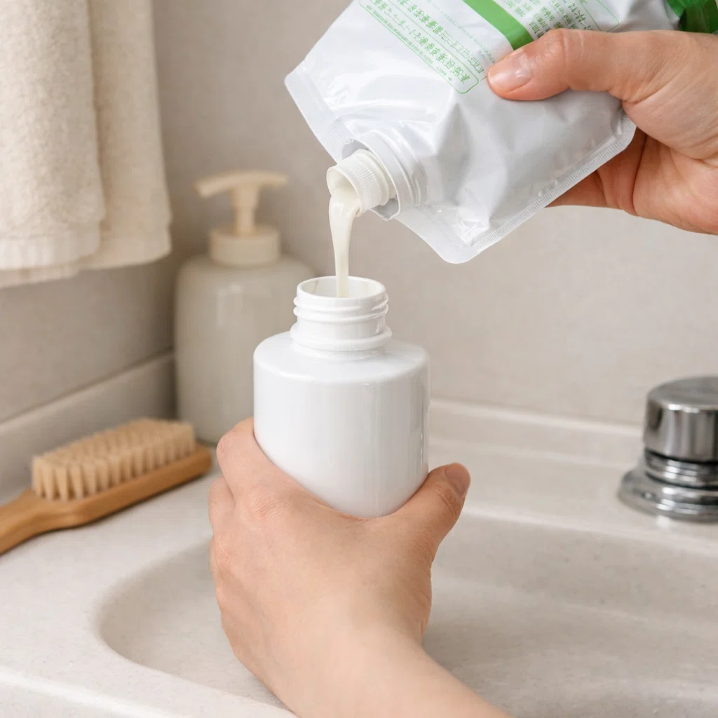 Smartly eliminate the frustration of refilling. An item that makes bath ...