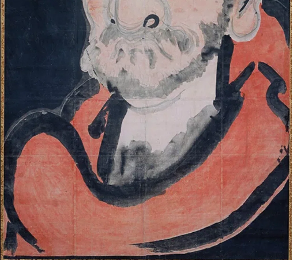 妙心寺展」出品作⑩ 白隠慧鶴《達磨図》江戸時代 18世紀 大分県・萬壽