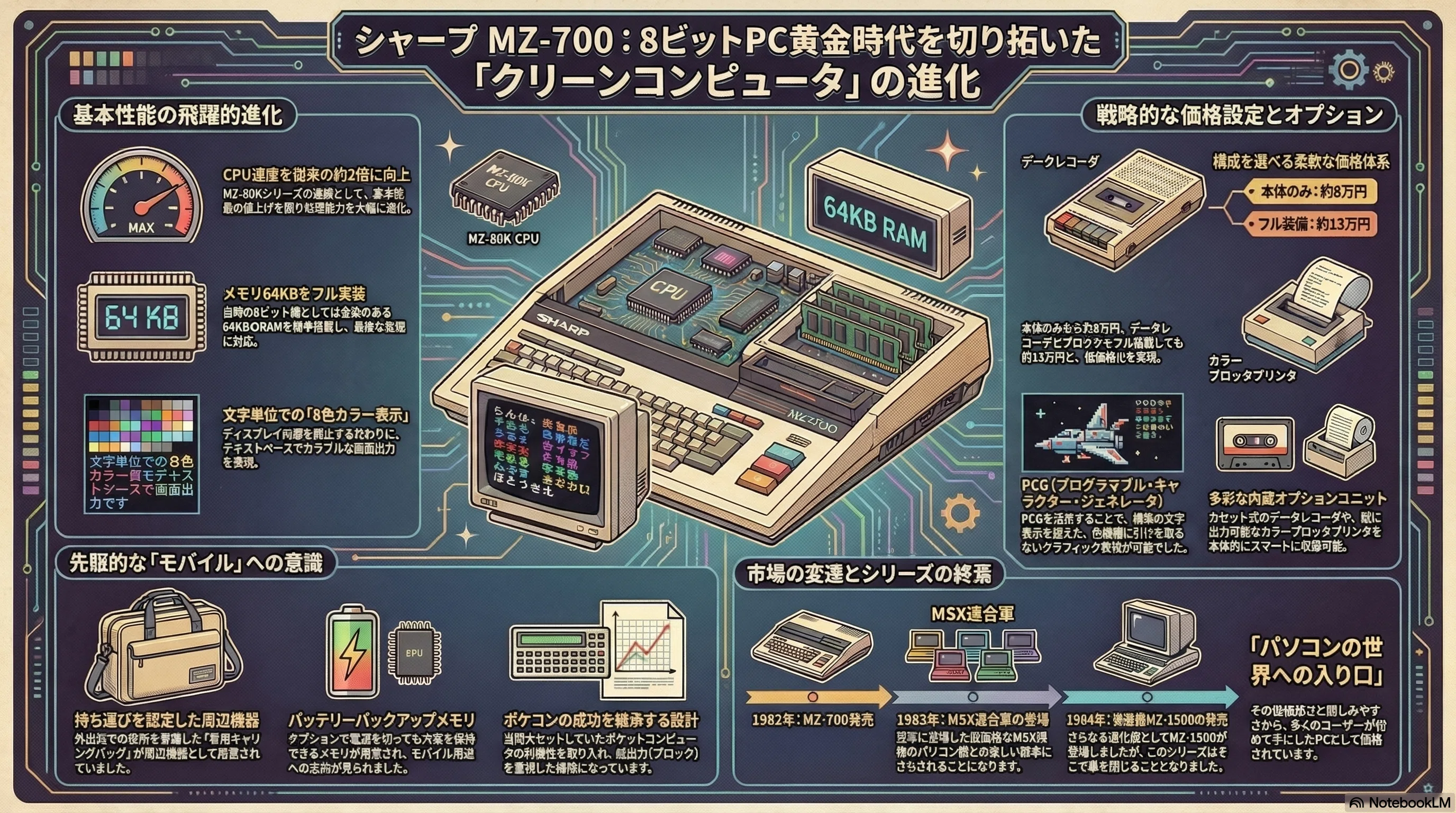 MZ-700 - 不可能は無いと言われたMZ-80Kの後継機｜kzn