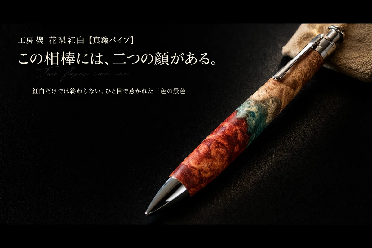 工房 楔 花梨紅白【真鍮パイプ】。この相棒には、二つの顔がある