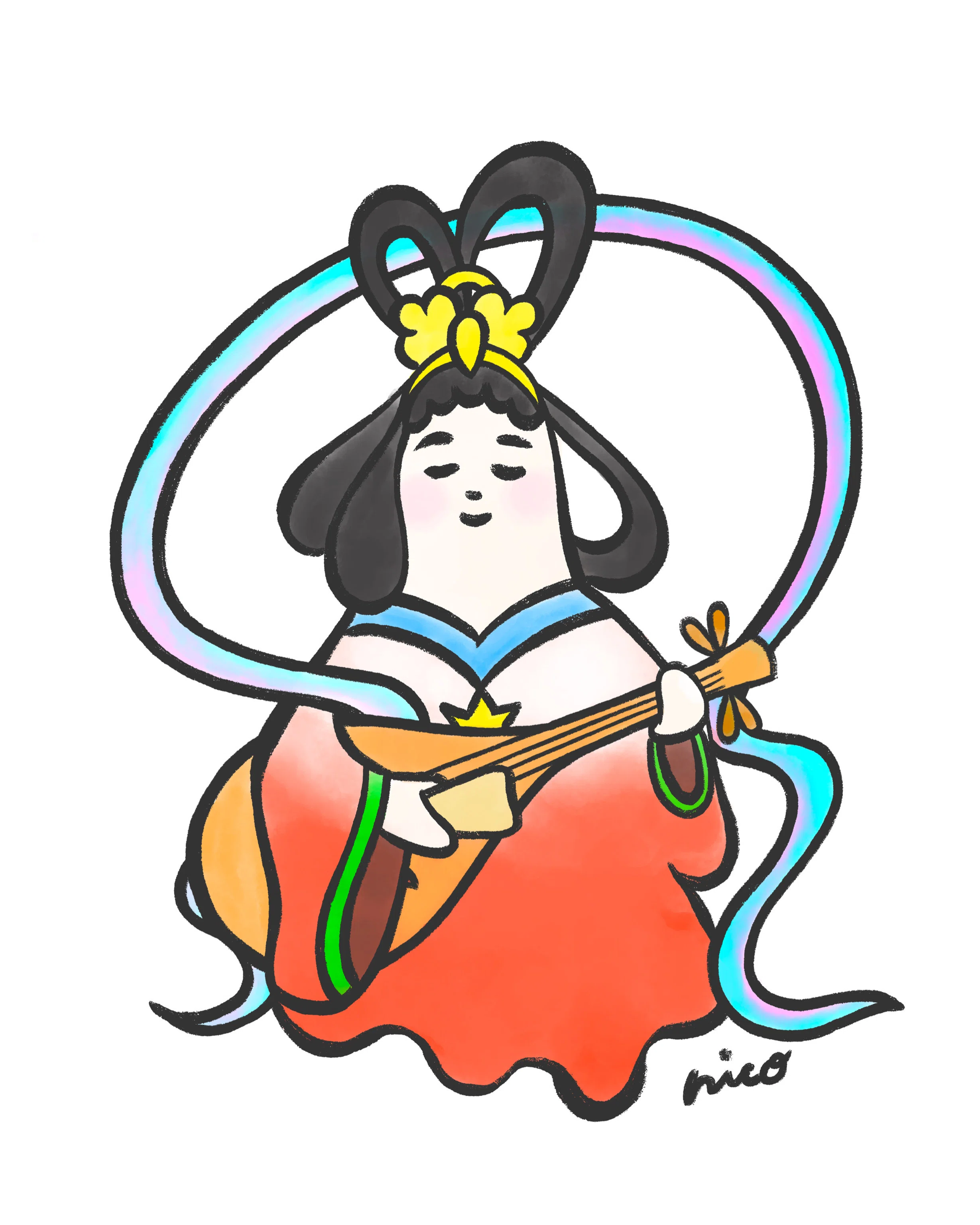七福神のゆるいイラストまとめ｜nicoが描く、やさしい和のモチーフ⁡｜nico