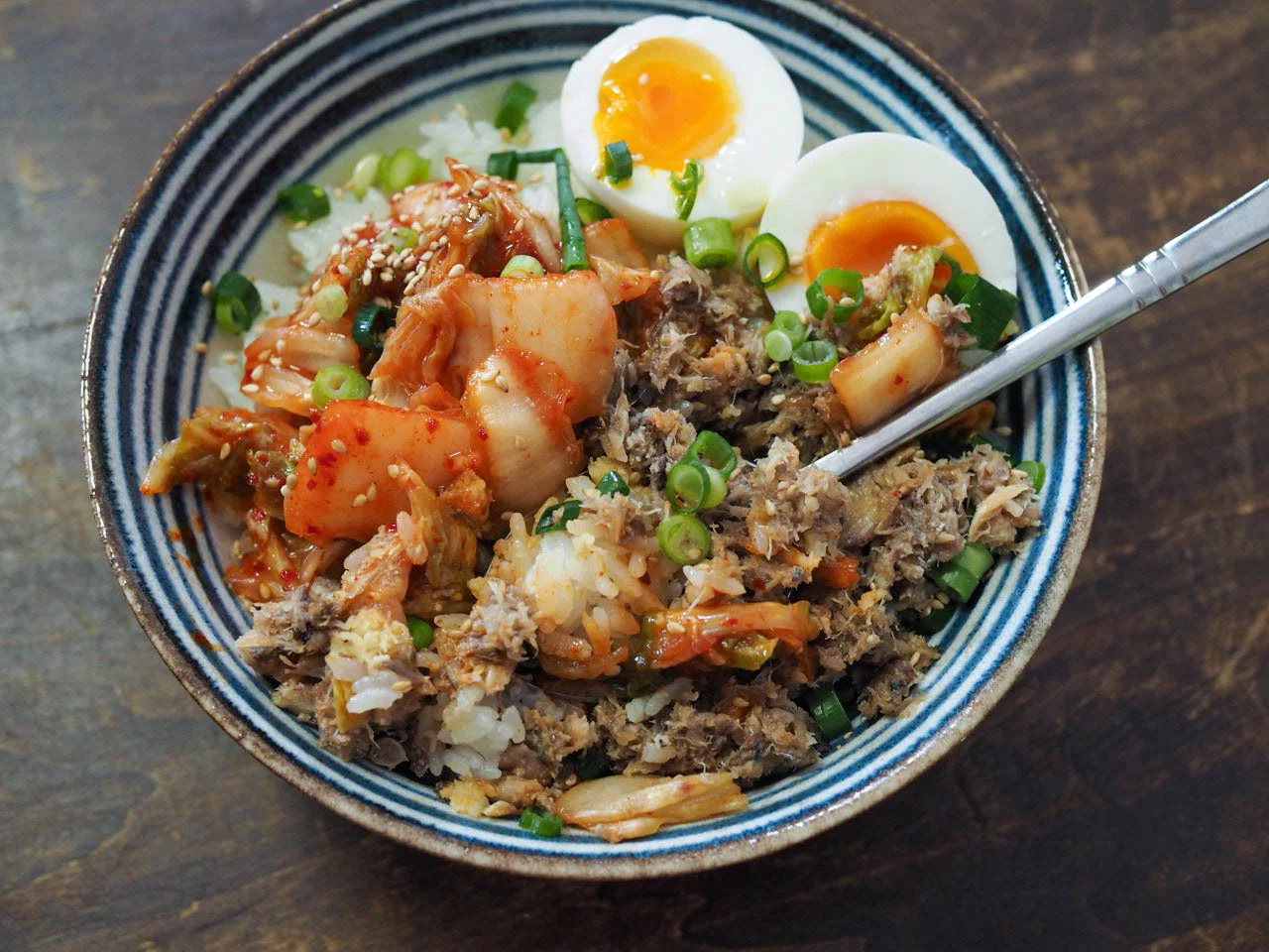 サバ缶ビビンパ】＊＊＊＊サバの旨味×白菜キムチ！クセになる美味しさ