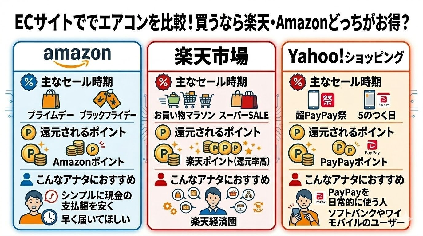 2026年版】エアコン買うならどこが安い？家電量販店の罠と最安で買う裏