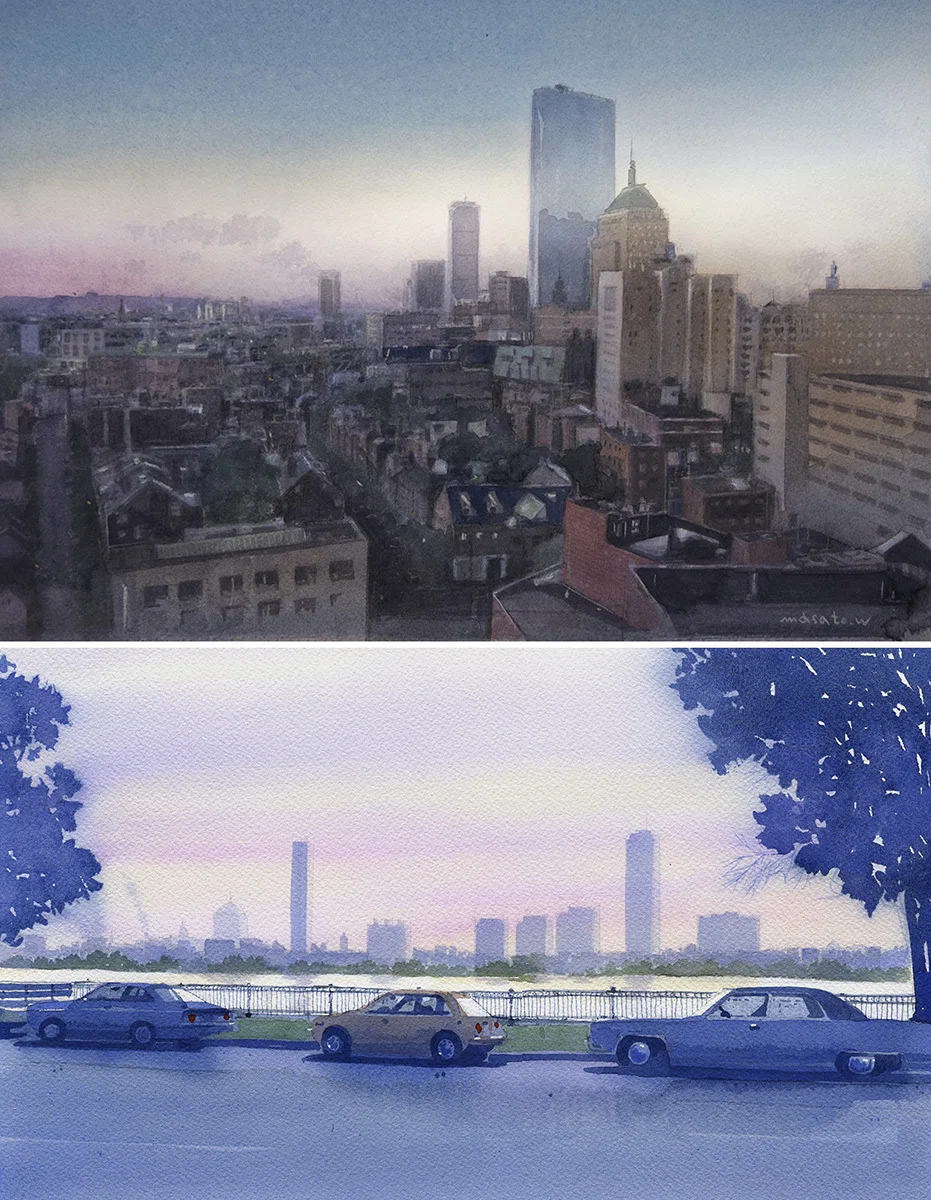 水彩画への道のり9:昔の外国の風景も描いてみました】｜MASATO ART WORKS