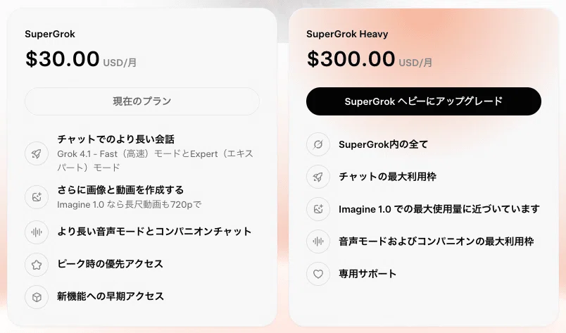 Grokの料金プラン
