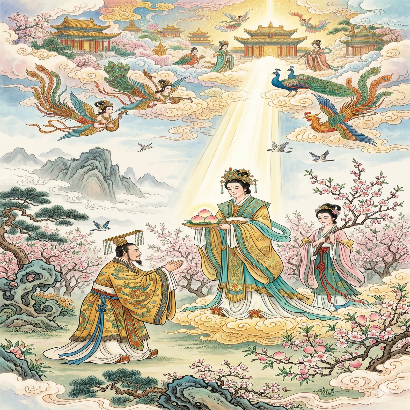 桃の花と吉祥の舞 能「西王母」｜Eisui( 栄翠 )