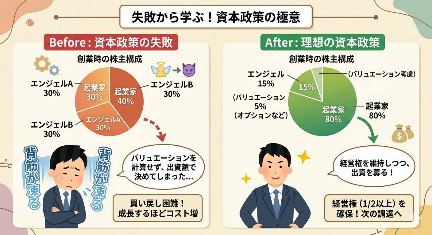 バリュエーションを計算しなかった起業家の末路。創業時の資本政策で