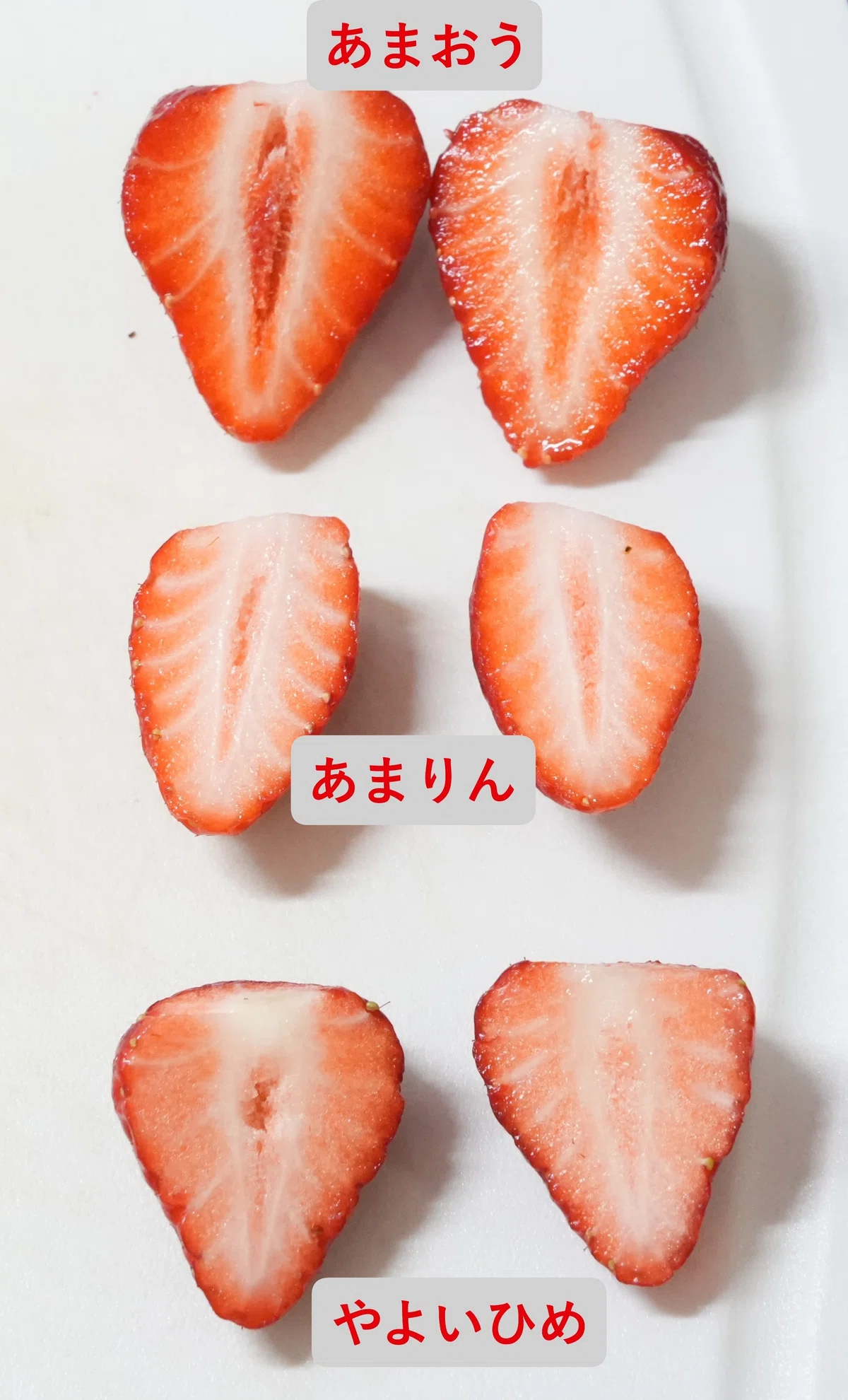 あまおう あまりん やよいひめ 断面