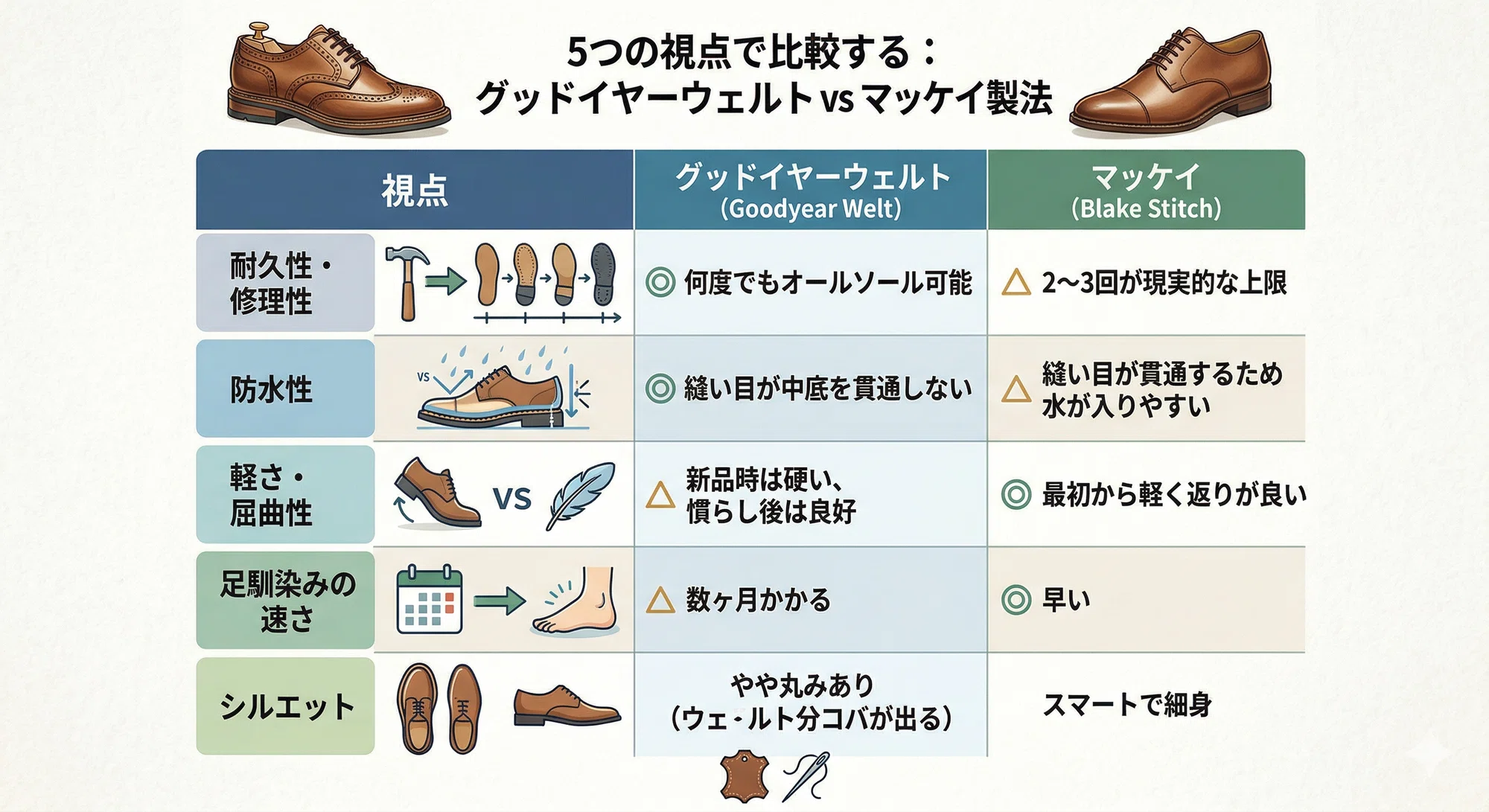 グッドイヤーウェルト vs マッケイ製法|革靴マニアが本音で解説する グッドイヤーウェルト vs マッケイ製法|革靴マニアが本音で解説する