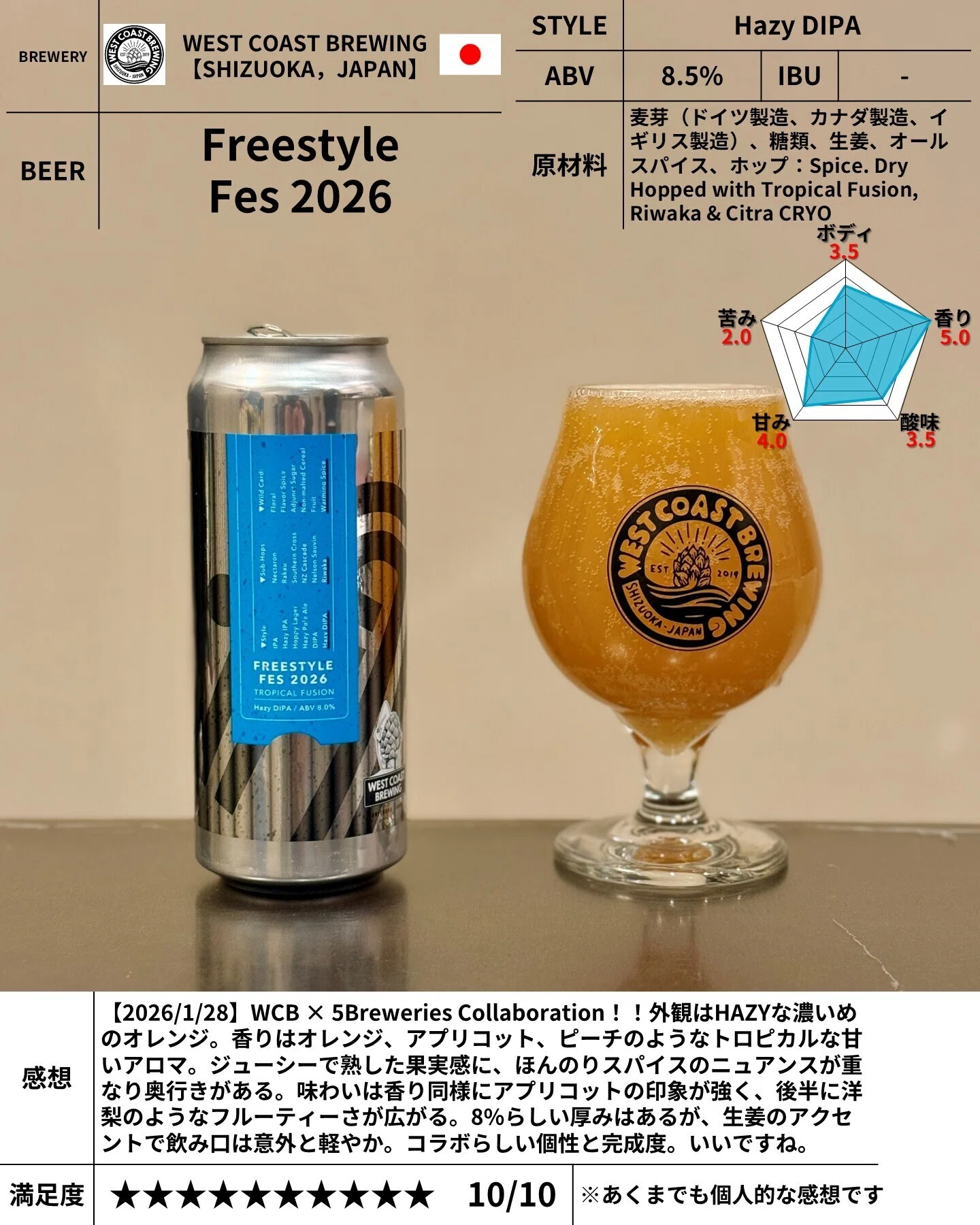 WS Rewrite 篝 WEST COAST BREWING の「Freestyle Fes 2026」｜yamashin0120