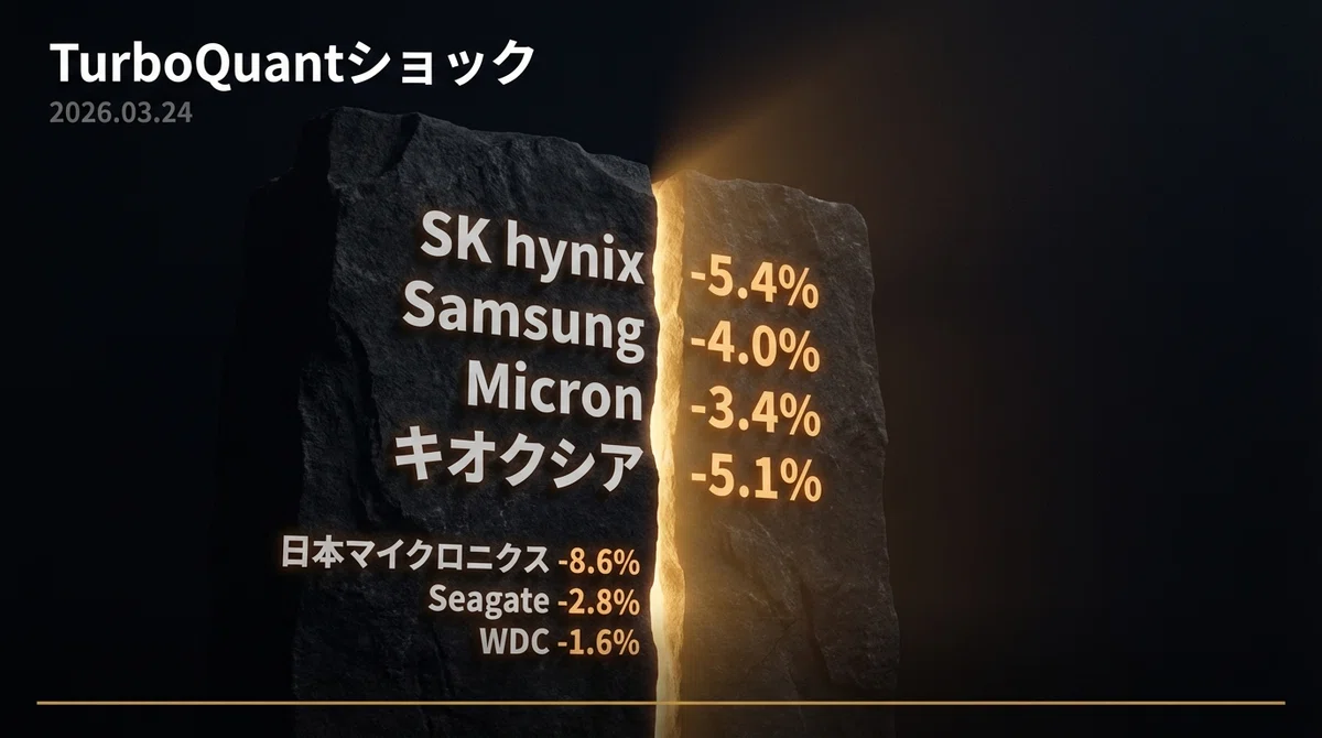 TurboQuantショック — 市場反応