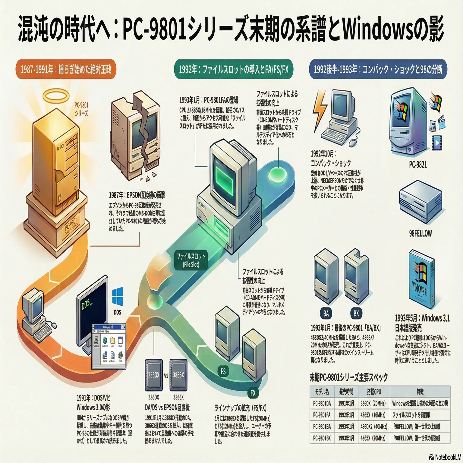 混沌へ向かうPC-9801シリーズ FA/FS/FXとBA/BX｜kzn