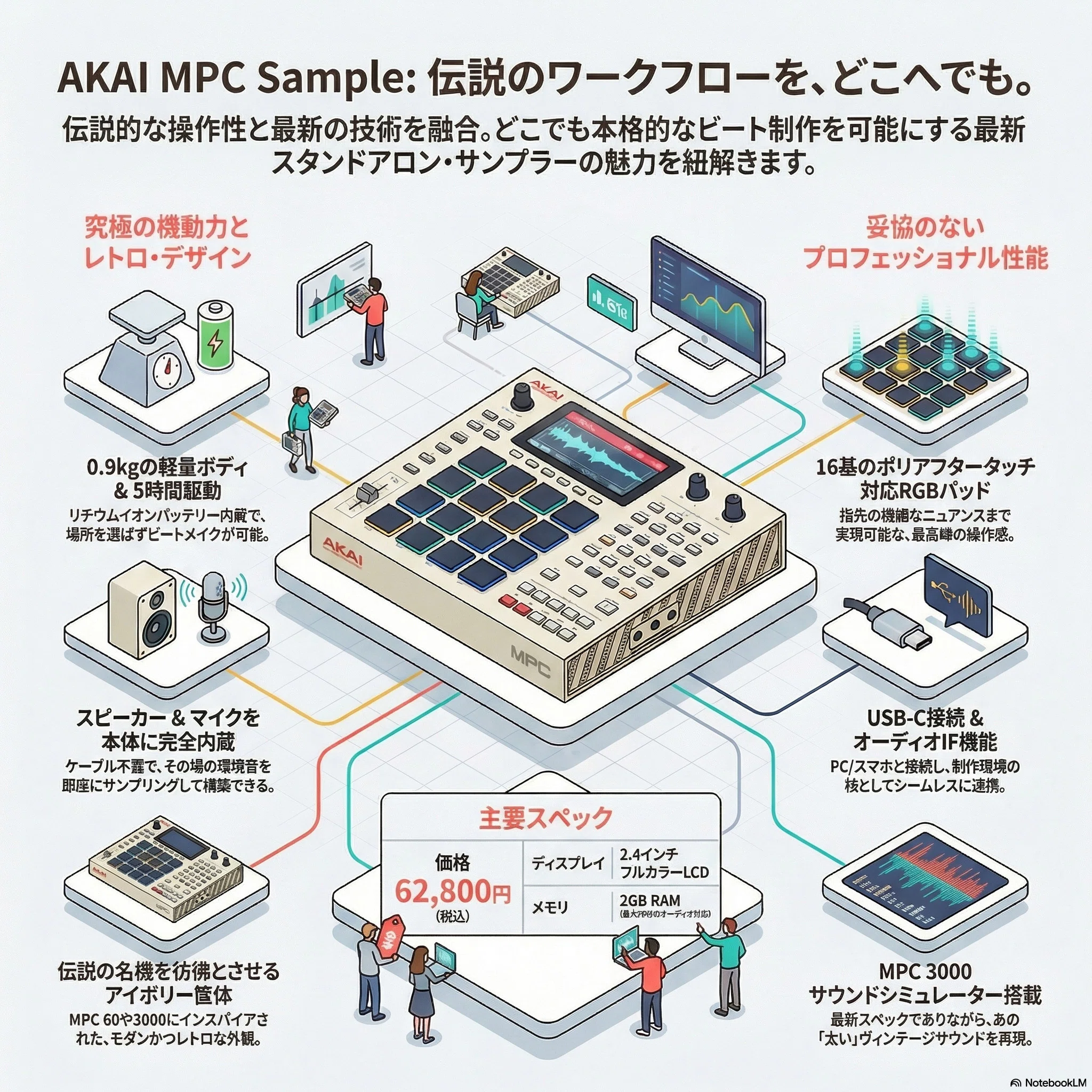 伝説のMPCがミニサイズで復活！6万円台の衝撃作「MPC Sample」登場 