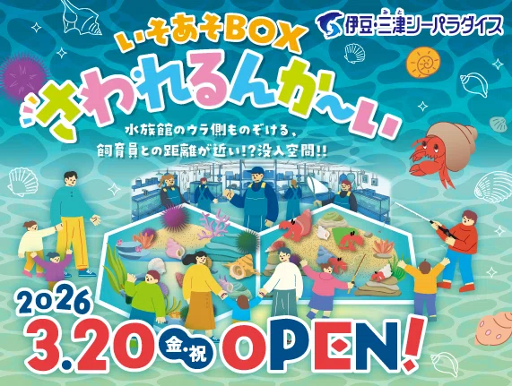 イズコネ！【伊豆三津シーパラダイス・3/20(祝)オープン】新水槽『いそ