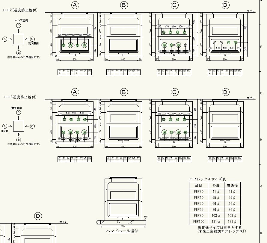 メーカーに送る穴あけ図面