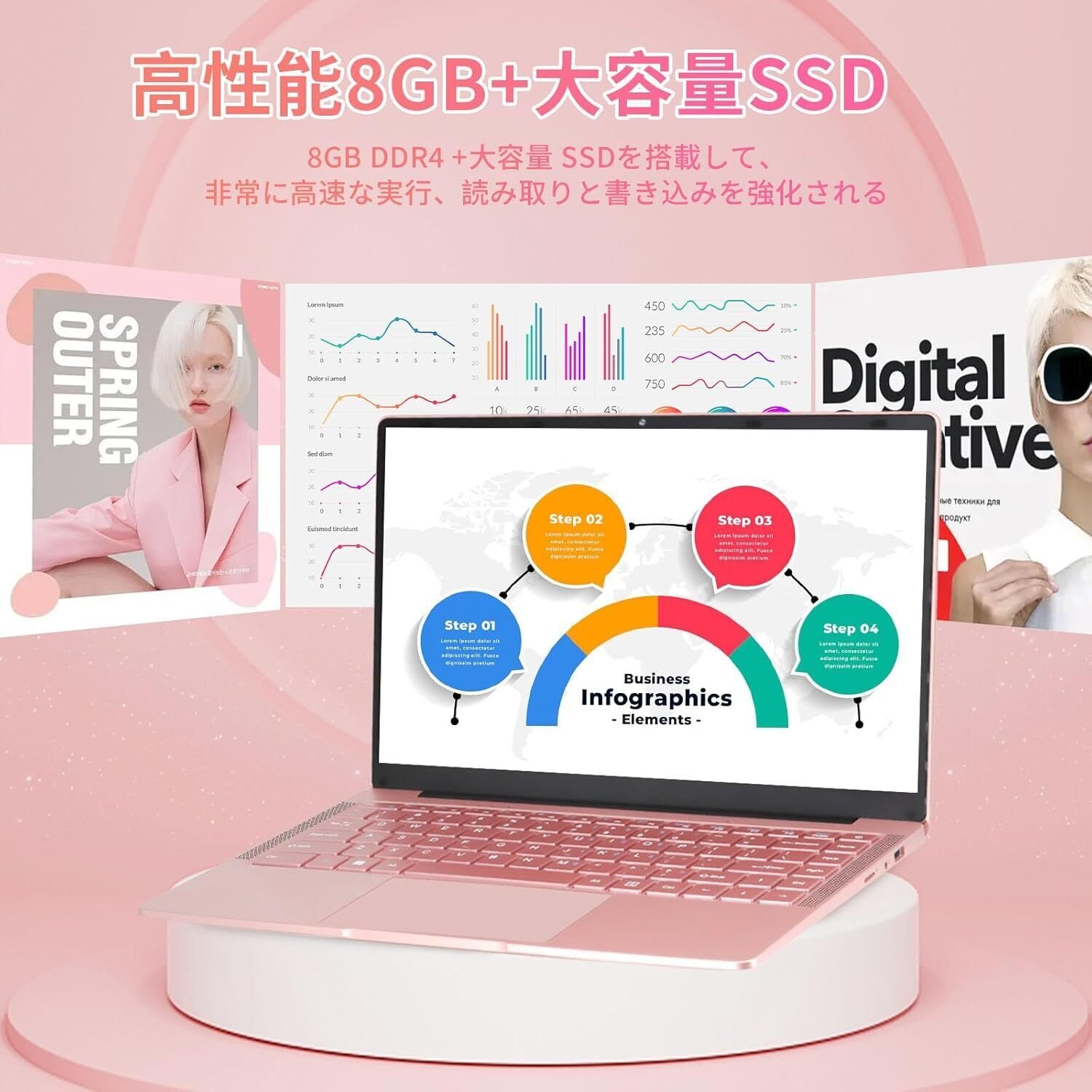 美品❤️新品SSD✨すぐ使える設定済ノートパソコン✨カメラ付き✨オフィス✨薄型 本気レビュー】ESBOOKノートパソコン MS Office 2024搭載 可愛い