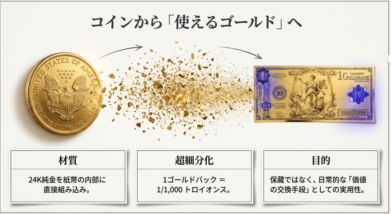 【4/10まで】 2023年発行 金の紙幣、1/1000トロイオンス24Kゴールド 金（ゴールド）が、財布に入る時代が来た——ゴールドバックが変える