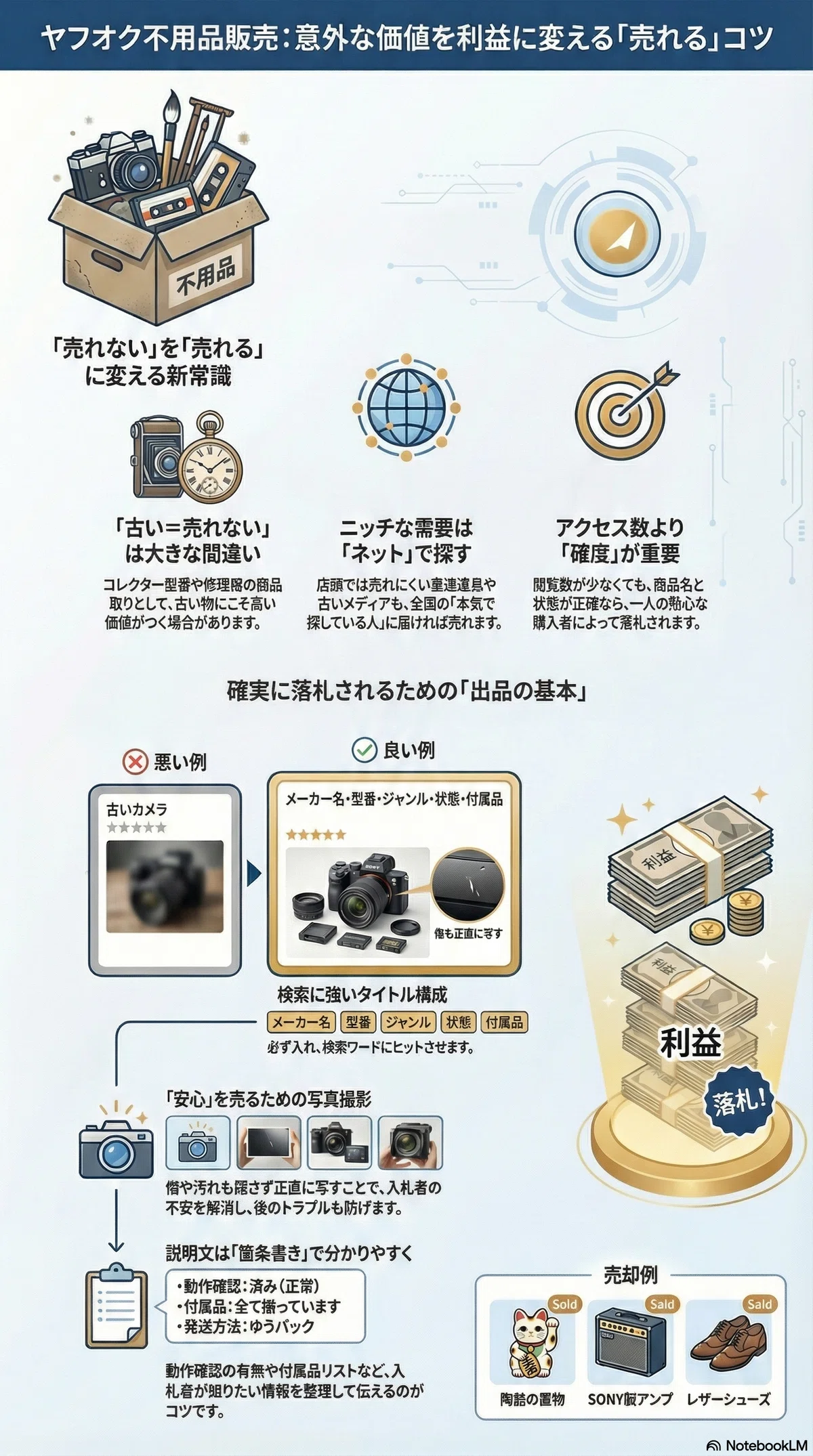 ヤフオクで実際に売れた商品10選｜不用品販売で利益を作るコツと売れる