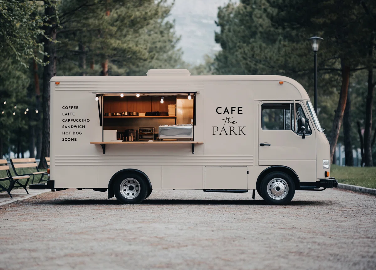 Retro food truck branding mockup | Retro food truck branding mockup ...