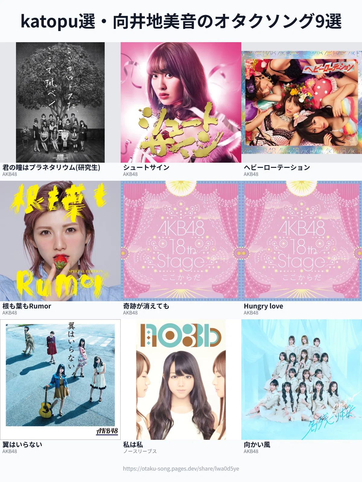 katopu選・俺の「向井地美音」ソング9選｜katopu