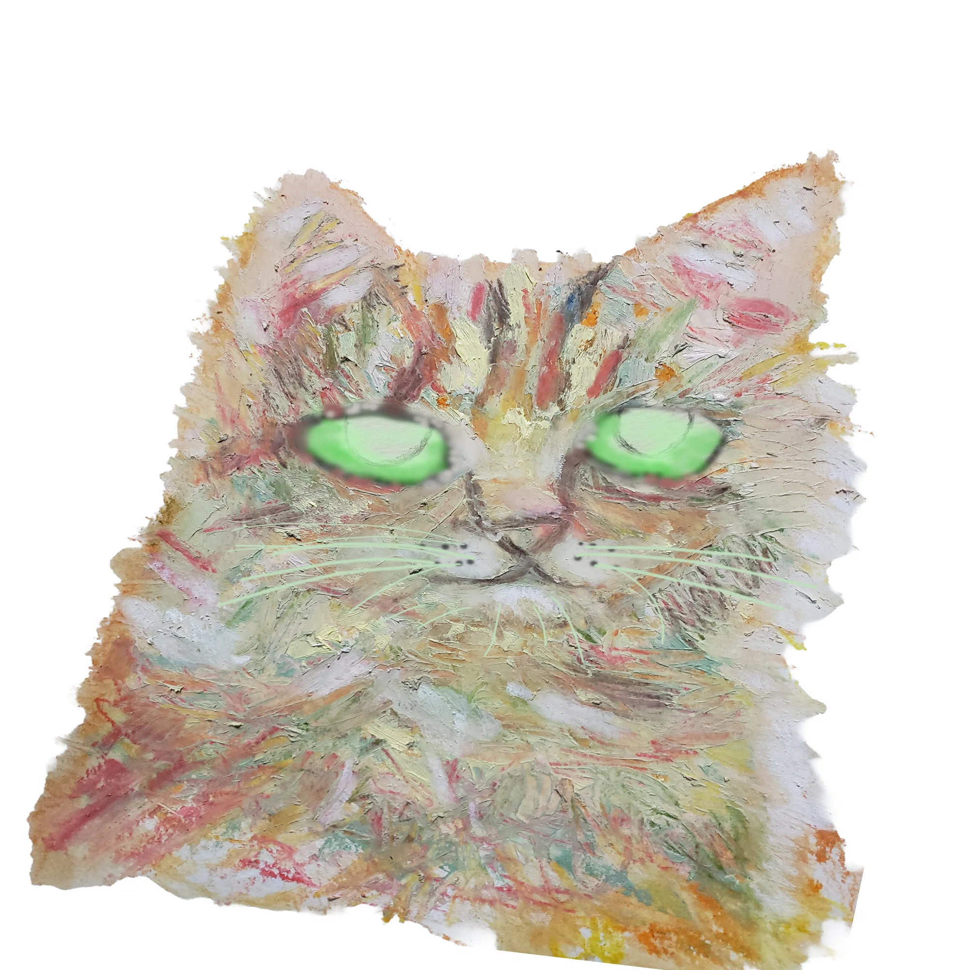 気高き猫 色鉛筆画 パステル さくら｜taka