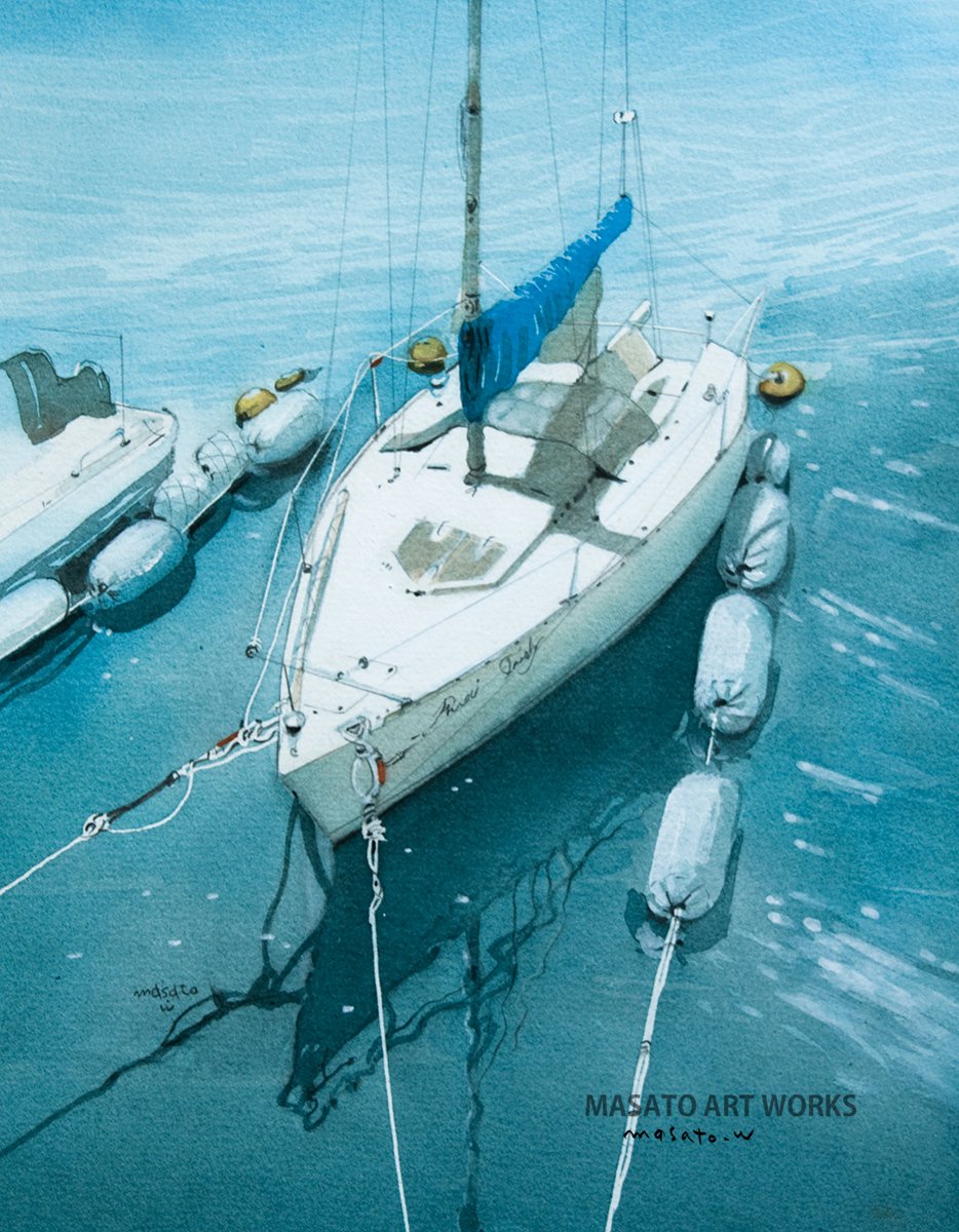 水彩画への道のり10:海、港、船の題材を手探りで描き始める】｜MASATO