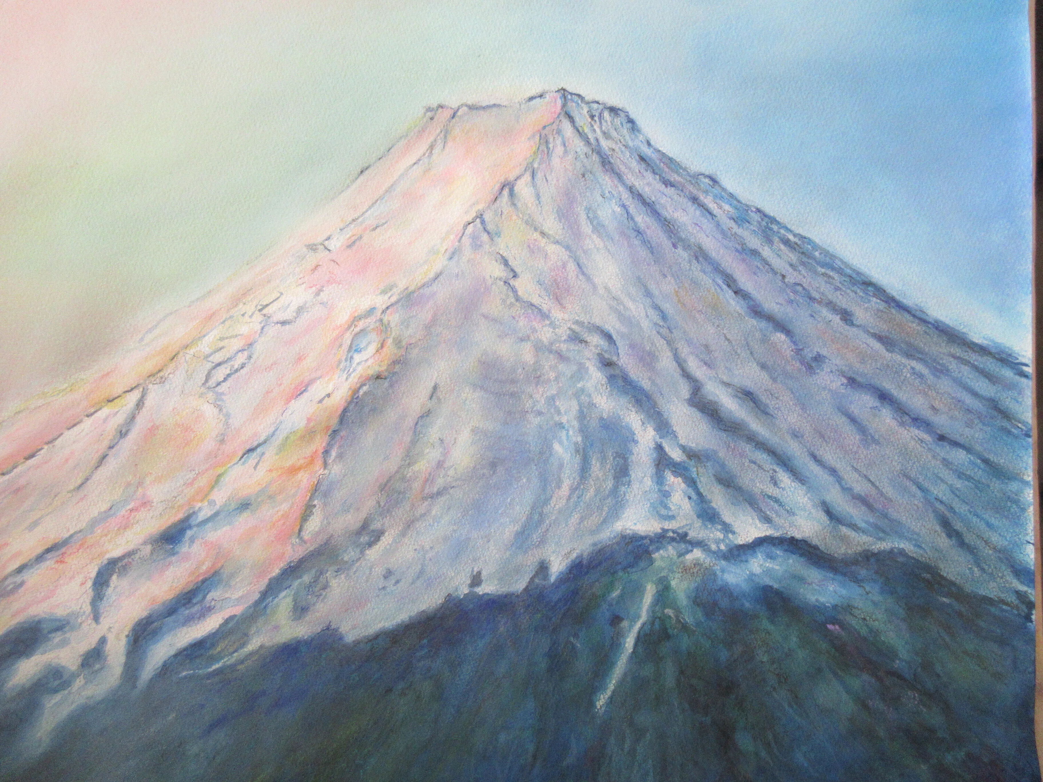 水彩画】朝焼けの富士山｜Atelier Non