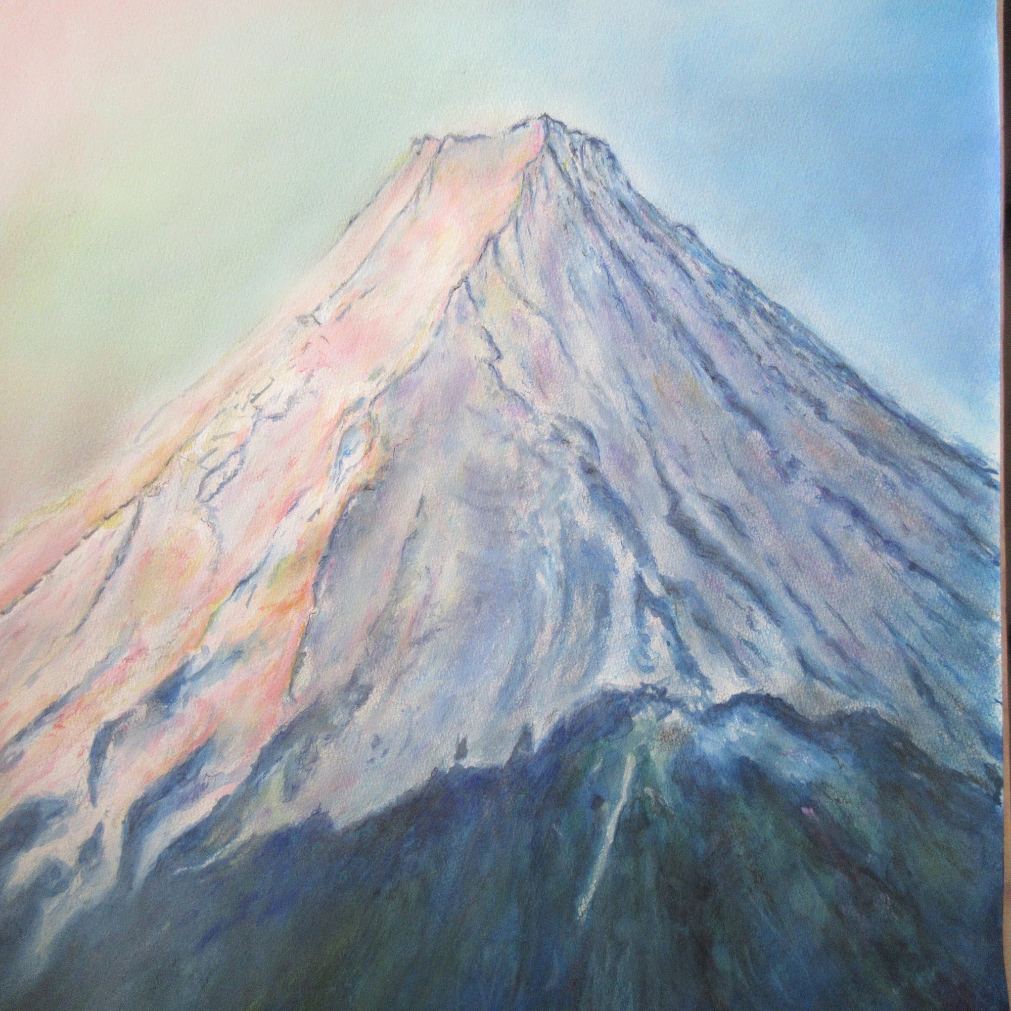 水彩画】朝焼けの富士山｜Atelier Non