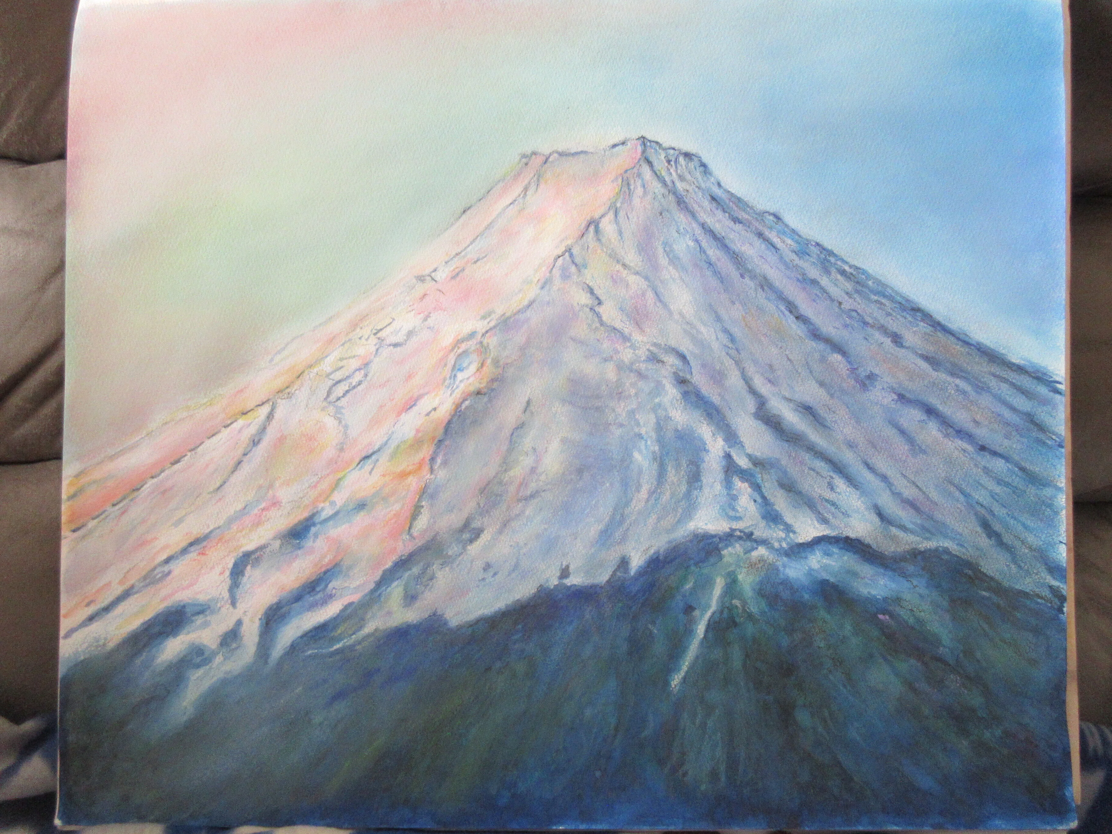 水彩画】朝焼けの富士山｜Atelier Non