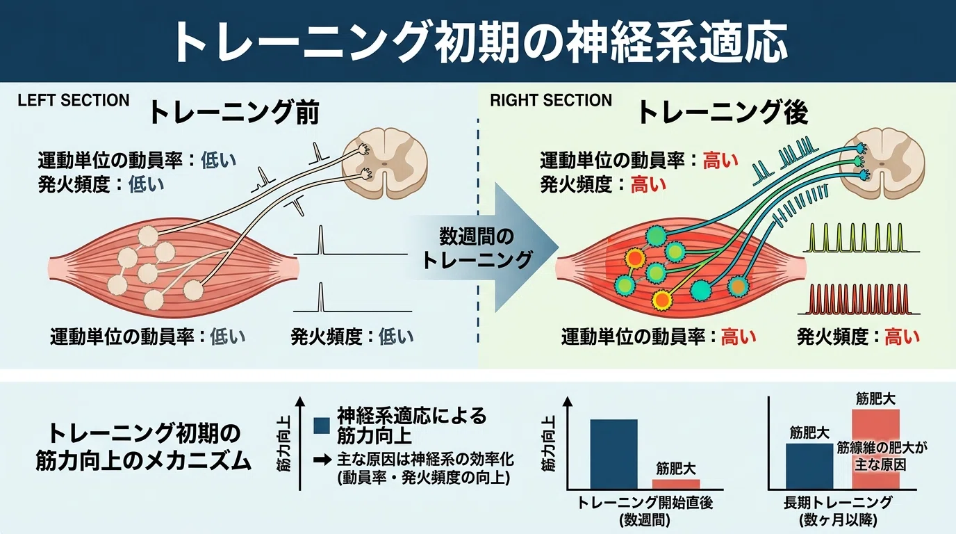 筋トレ初心者が急に力が伸びる理由とは？神経系の適応とトレーニングの