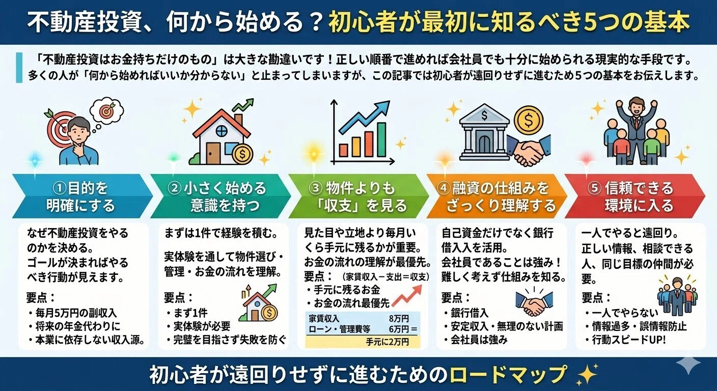 不動産投資、何から始める？初心者が最初に知るべき5つの基本｜カワベ