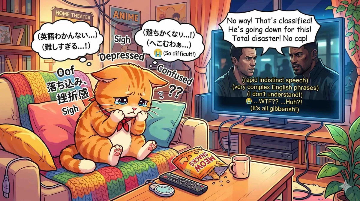 海外ドラマの英語が難しすぎてへこむインニャンコ