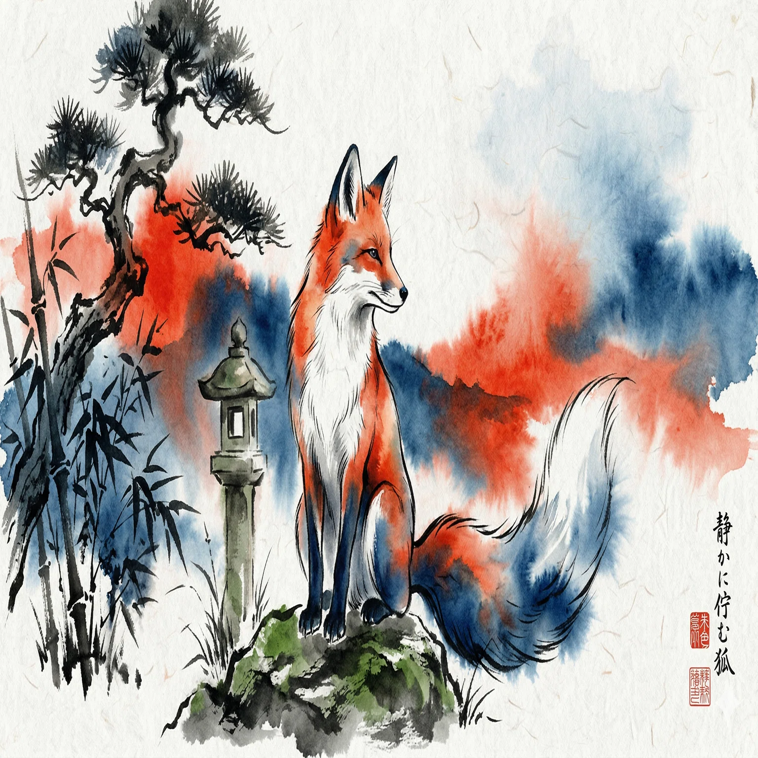 作品】 「日本画風水彩」で描くAIイラスト｜rin39