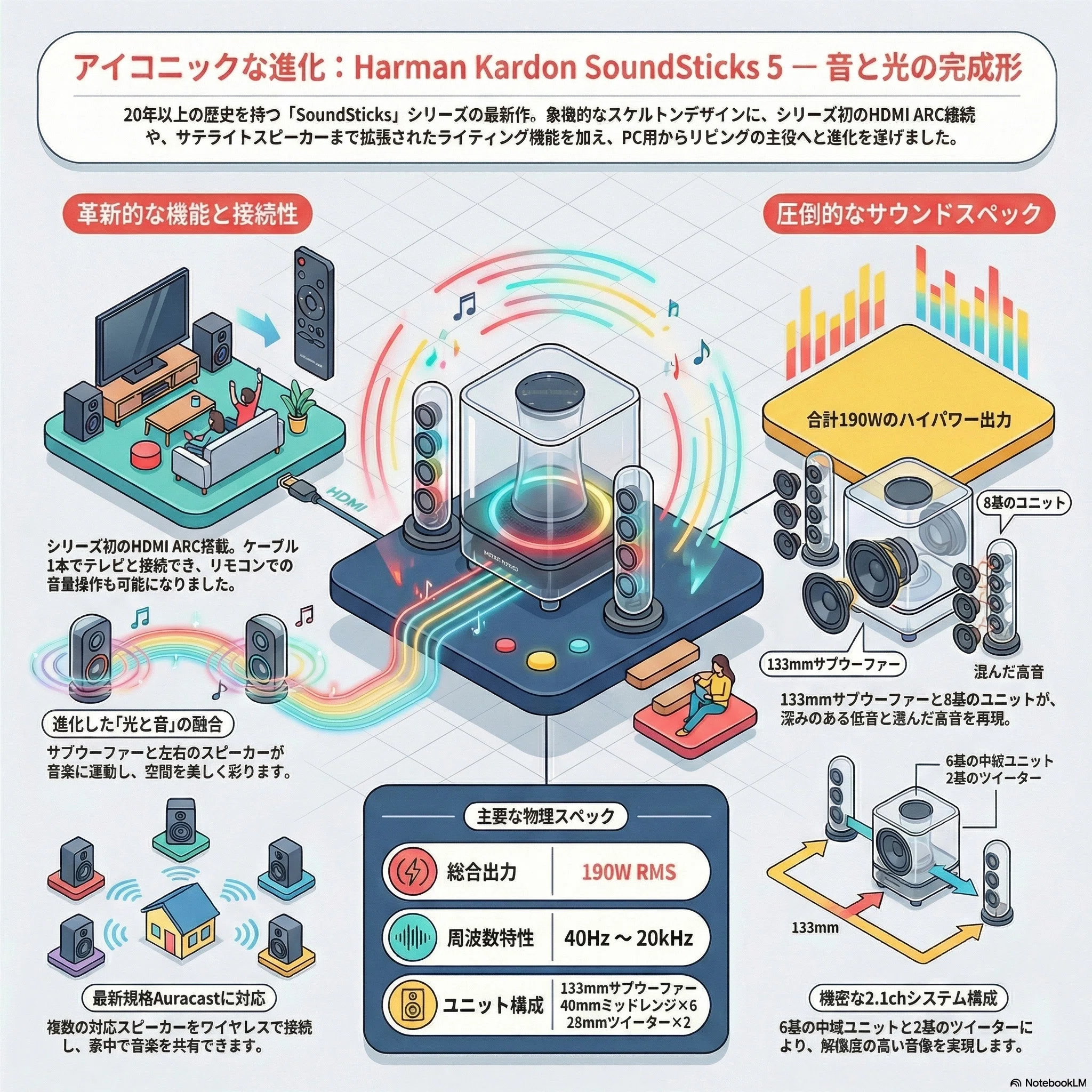 伝説のスピーカーが正統進化。HDMI ARC対応の「SoundSticks 5」が登場