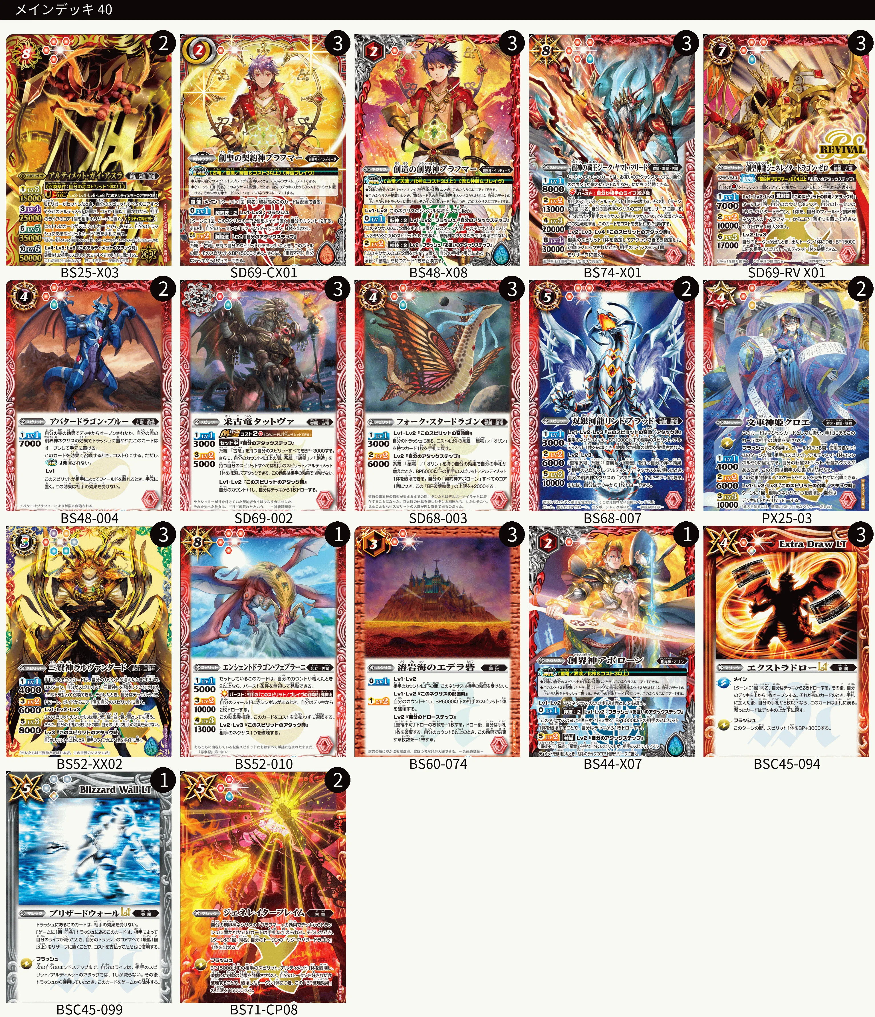 バトスピ　デッキ+カードまとめ売り　説明欄確認お願いします バトスピデッキ紹介】令和版アルティメット・ガイ・アスラのデッキ｜YD