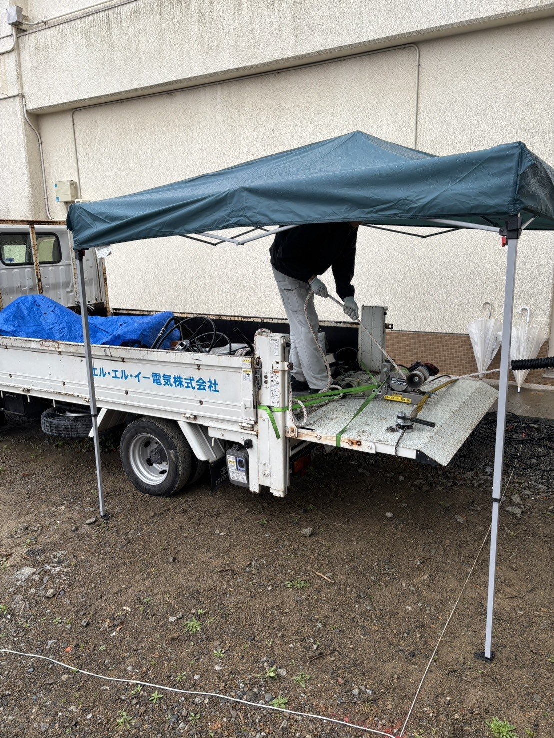 ケーブルウィンチのクローズアップ