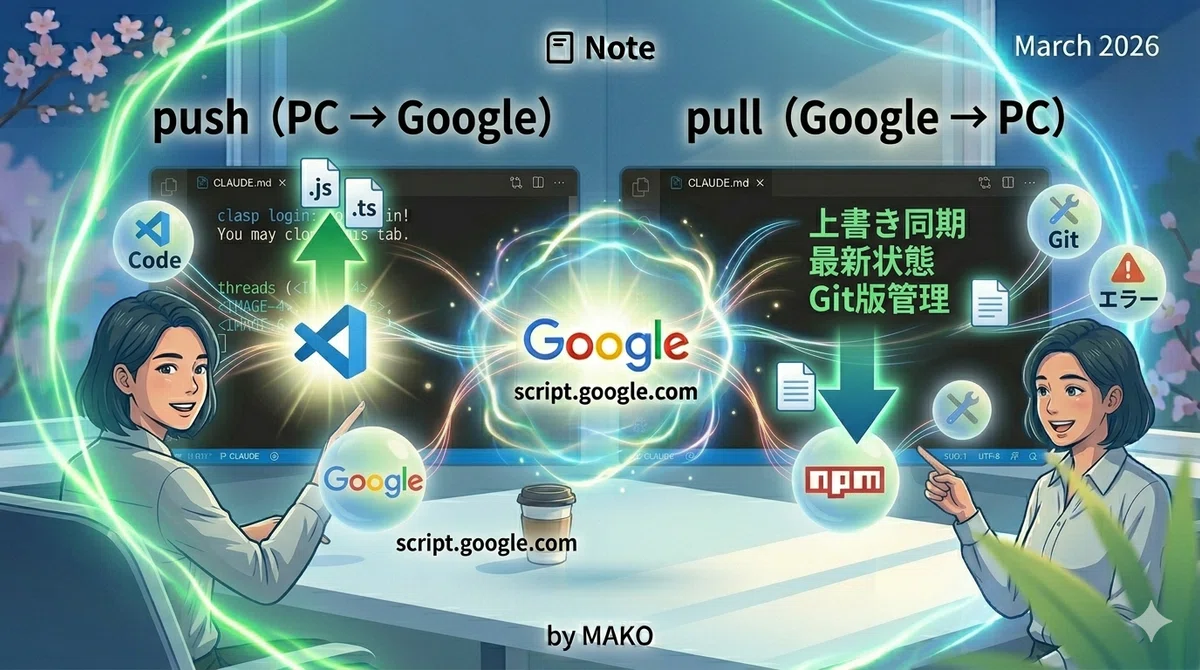 ついに動いた！GASをPCからpushする感動と、TypeScript化という次の扉【環境構築③】｜MAKO