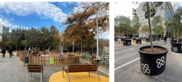 Decidimにより設置した公園（写真左）や植栽（写真右）