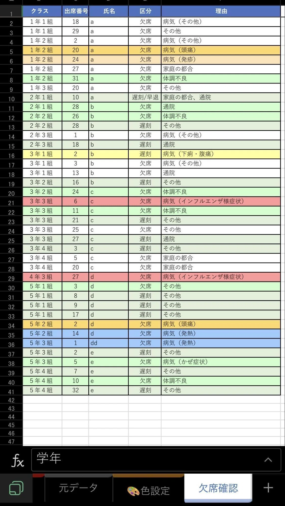 中〜大規模校の欠席確認をボタン一つで集計!養護教諭の仕事が数時間→数分へ〜tetoruデータを一瞬でまとめるExcel作成|自習ノート 【学校 ...