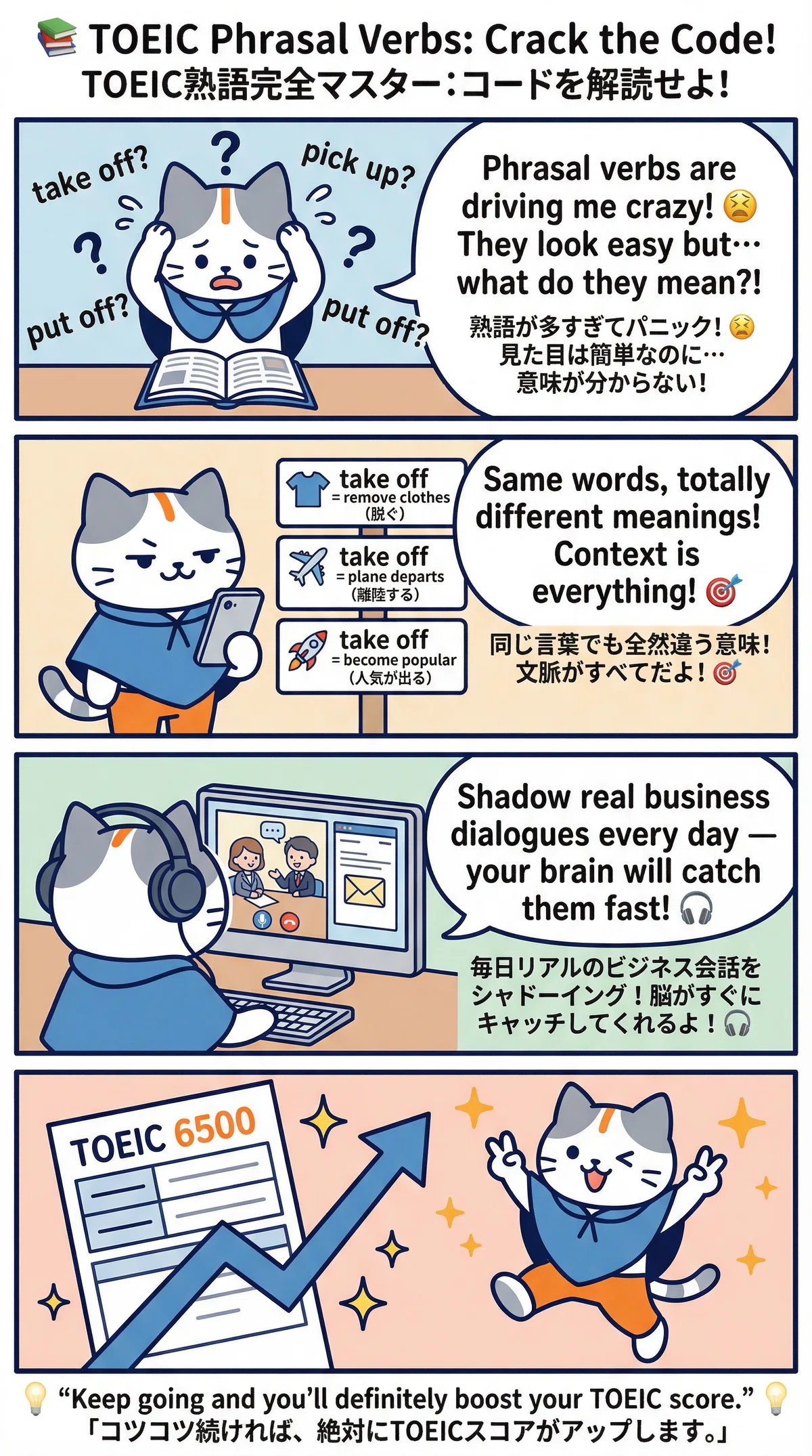TOEICの群動詞攻略📘🧩🎯 英語が上達する！英語シャドーイング教室1161