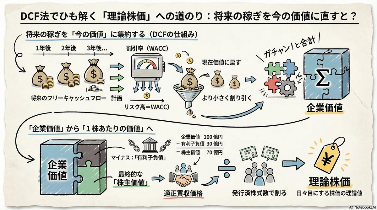 【教養としてのファイナンス】株価は「複利の逆回転」で決まる｜DCF法（ディスカウント・キャッシュフロー法）をやさしく解説｜Mr ...