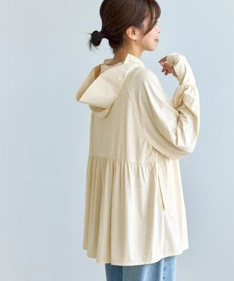 30代向けのUVパーカーを紹介する「今日の普段着」の見出し画像。キナリ系の軽い羽織りで、春夏の日差し対策や接触冷感素材が魅力の一枚。
