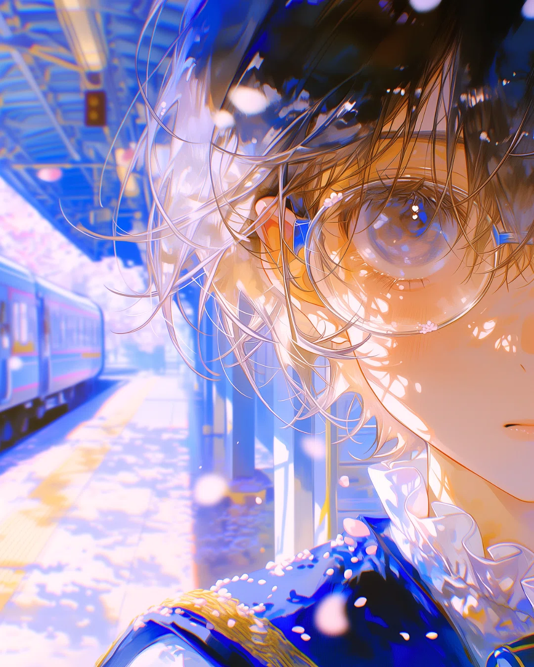 反射の中に桜を見ていた。電車を待つ時間に、解ける感情と生活と