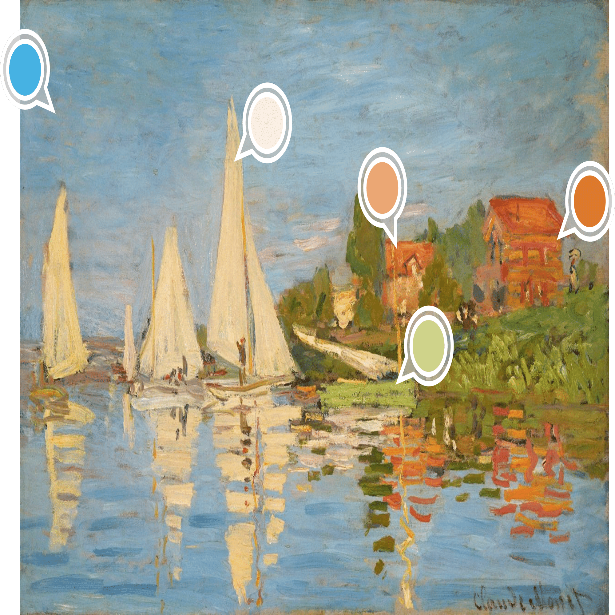 フランソワ・フランクの自筆画✨2艘のヨット フランソワ・フランクの自筆画✨2艘のヨット 【公式通販】