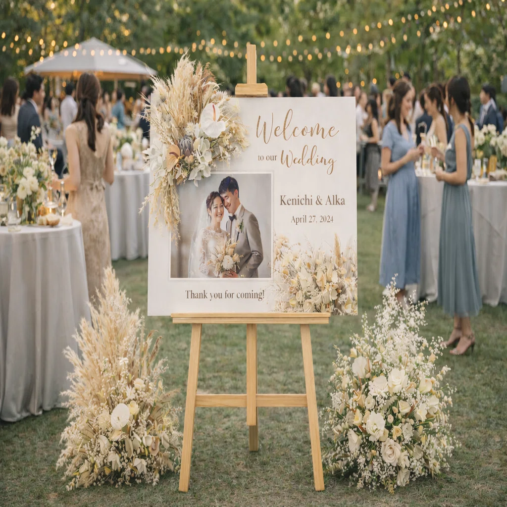 💒結婚式を彩るおしゃれなイーゼル＋ウェルカムボードの活用法