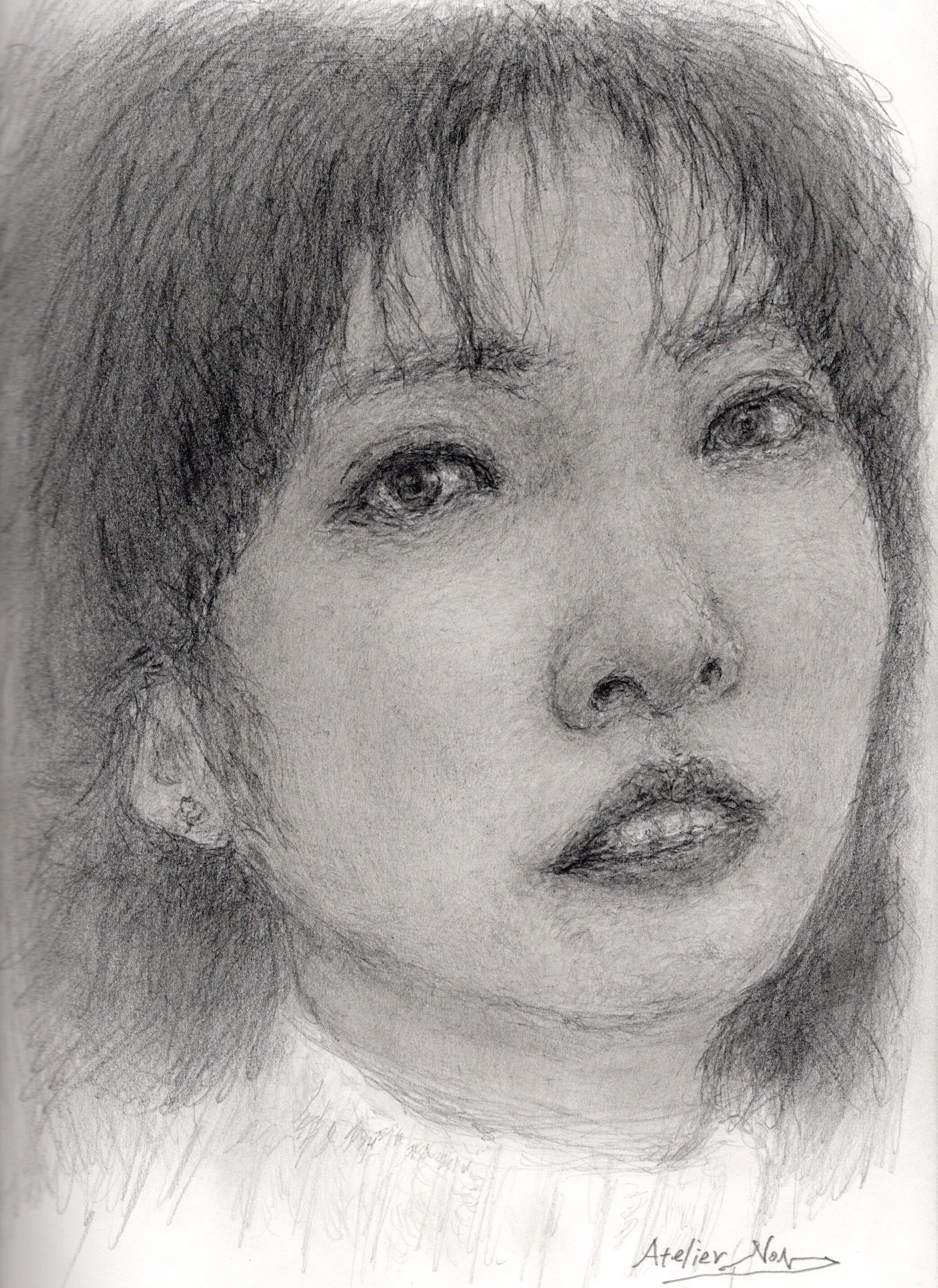 鉛筆画】風に向かうⅤ ーさらば、愛しきひとよー｜Atelier Non
